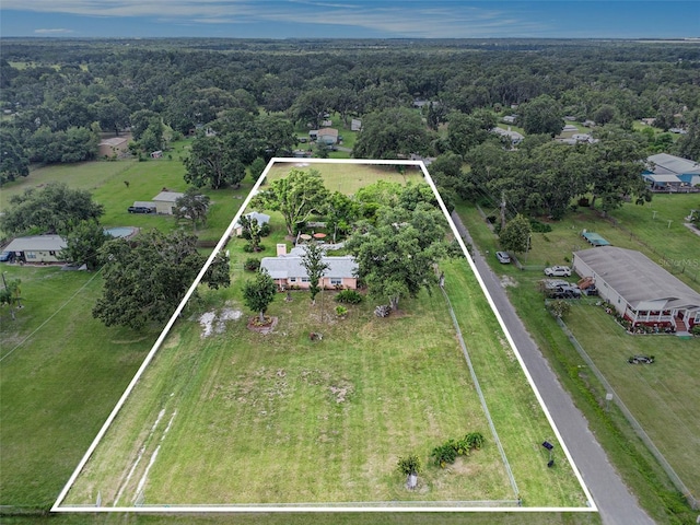 235 Old Welcome Rd, Lithia, FL 33547 - aerial overview of property's location featuring property parcel outlined and a forest