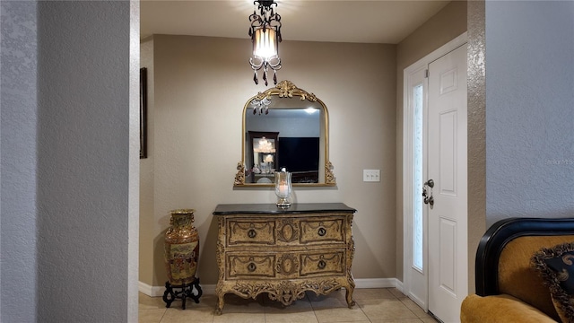 270 Planter Rd, Spring Hill, FL 34606 - entryway with tile patterned floors and a textured wall