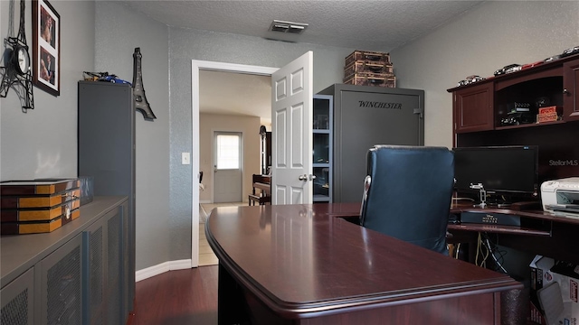270 Planter Rd, Spring Hill, FL 34606 - office space featuring dark wood-type flooring and a textured ceiling