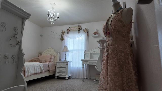 270 Planter Rd, Spring Hill, FL 34606 - carpeted bedroom featuring a chandelier