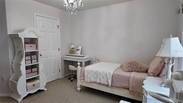 270 Planter Rd, Spring Hill, FL 34606 - bedroom with carpet floors and a chandelier