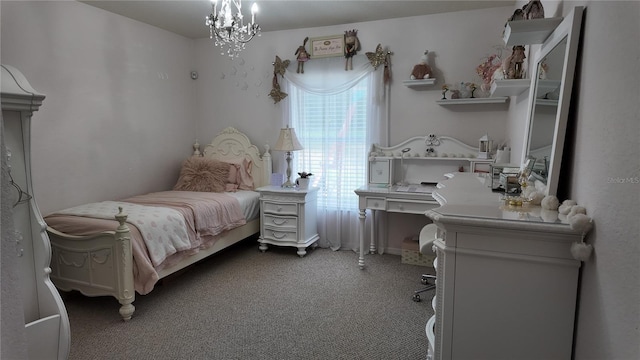 270 Planter Rd, Spring Hill, FL 34606 - bedroom with carpet flooring and a chandelier