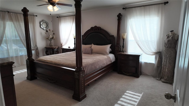270 Planter Rd, Spring Hill, FL 34606 - bedroom featuring light carpet and a ceiling fan