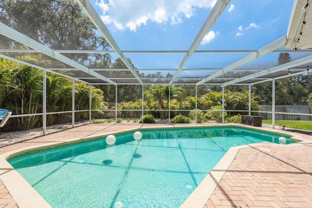 2800 Resnik Cir W, Palm Harbor, FL 34683 - view of pool featuring a patio area and glass enclosure