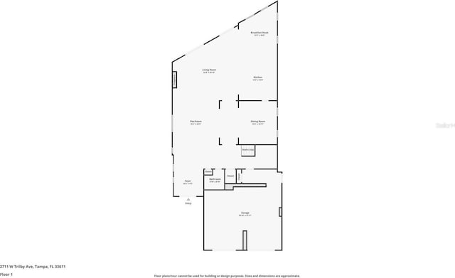 2711 W Trilby Ave, Tampa, FL 33611 - view of property floor plan