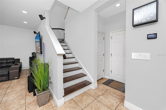 1601 Fox Grape Loop, Lutz, FL 33558 - stairway with tile patterned floors and recessed lighting