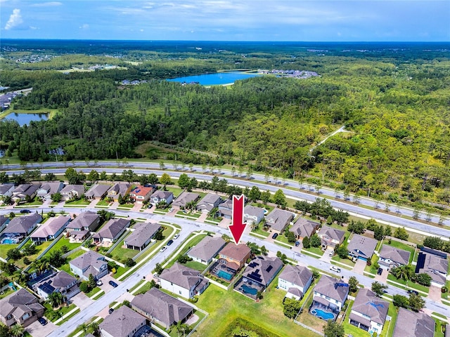 1601 Fox Grape Loop, Lutz, FL 33558 - aerial overview of property's location featuring a large body of water and nearby suburban area
