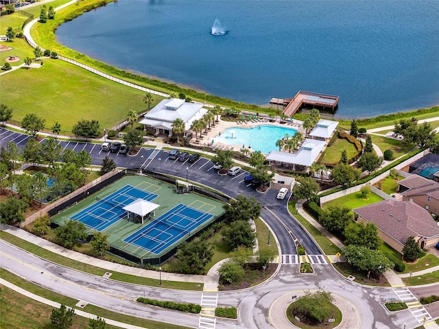 1601 Fox Grape Loop, Lutz, FL 33558 - aerial view of a pool area and a large body of water