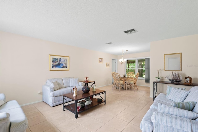 2875 Lomond Dr, Palm Harbor, FL 34684 - living area with a chandelier and light tile patterned flooring