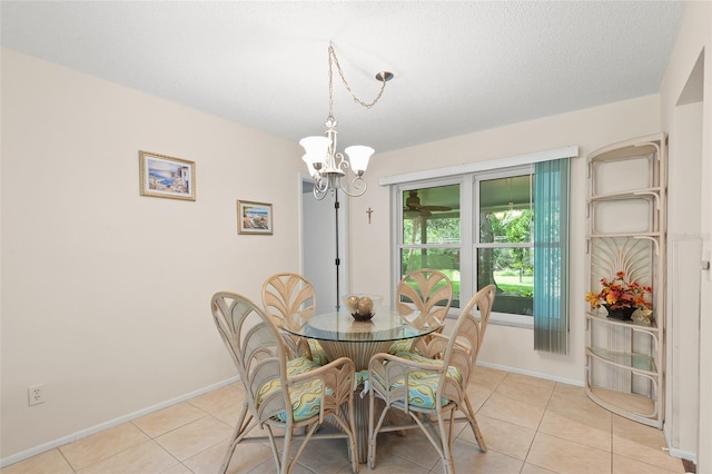 2875 Lomond Dr, Palm Harbor, FL 34684 - dining room with a chandelier and light tile patterned floors