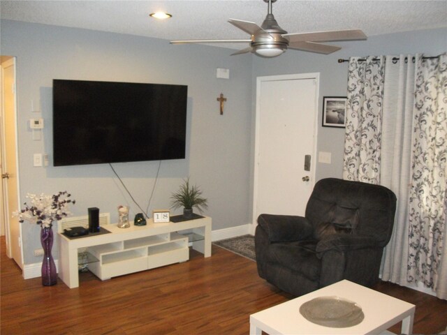 12411 Brookside St, Spring Hill, FL 34609 - living area with ceiling fan and wood finished floors