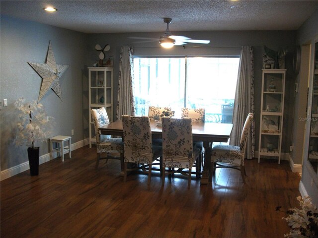 12411 Brookside St, Spring Hill, FL 34609 - dining room with wood finished floors, ceiling fan, and a textured ceiling
