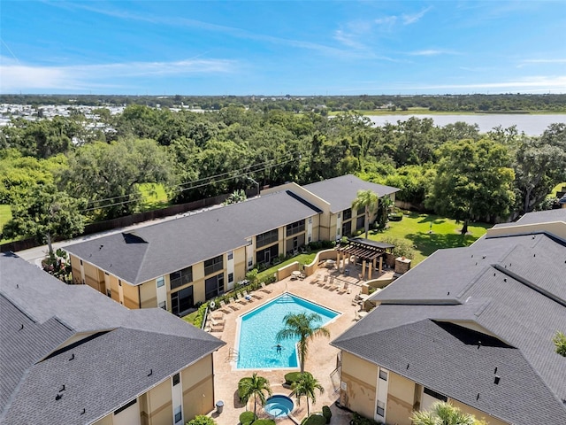 10195 Sailwinds Blvd N Unit 208, Largo, FL 33773 - aerial view of a pool area and a large body of water