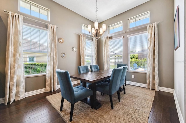 6007 Quartz Lake Way, Lithia, FL 33547 - dining space with a chandelier, hardwood / wood-style flooring, and healthy amount of natural light