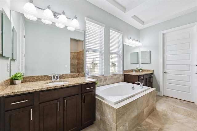 6007 Quartz Lake Way, Lithia, FL 33547 - full bathroom with two vanities and a bath