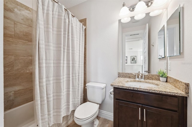 6007 Quartz Lake Way, Lithia, FL 33547 - full bath with shower / bath combination with curtain, vanity, and wood finished floors