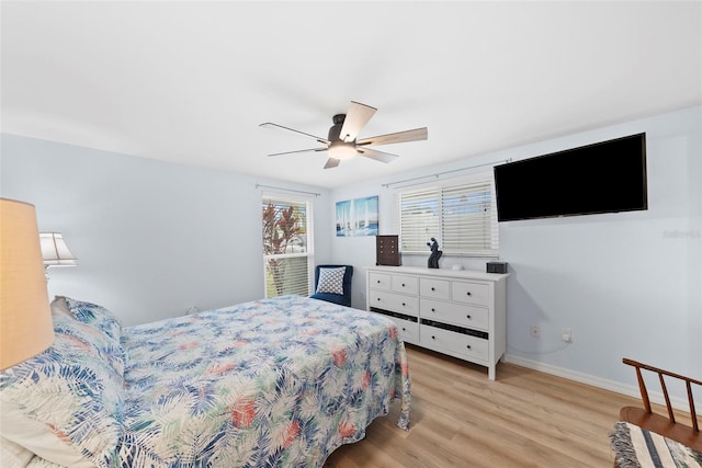 4252 Floramar Ter, New Port Richey, FL 34652 - bedroom featuring light wood-style flooring and a ceiling fan