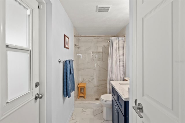 4252 Floramar Ter, New Port Richey, FL 34652 - full bathroom with marble look tile flooring, vanity, and a shower with curtain