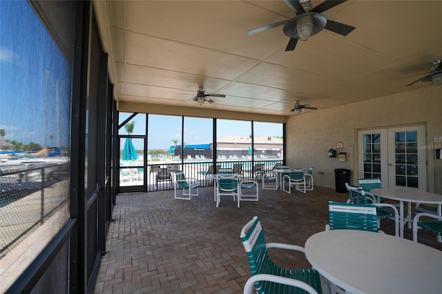 4252 Floramar Ter, New Port Richey, FL 34652 - sunroom / solarium with ceiling fan and french doors
