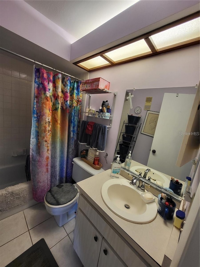 2685 Sabal Springs Cir Unit 202, Clearwater, FL 33761 - bathroom featuring tile patterned floors, vanity, and shower / bathtub combination with curtain