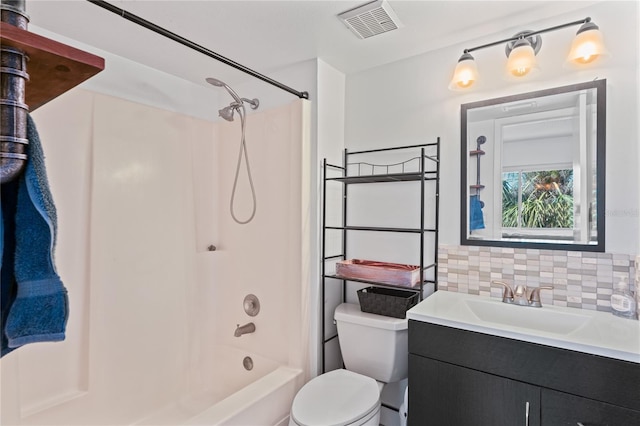 2095 Sunset Point Rd Unit 2201, Clearwater, FL 33765 - full bath featuring vanity, decorative backsplash, and bathtub / shower combination