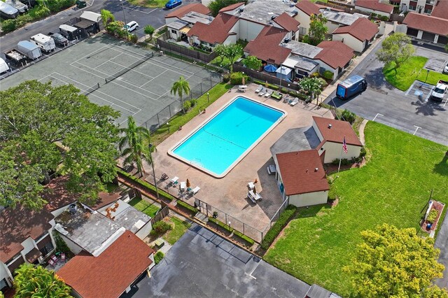 2095 Sunset Point Rd Unit 2201, Clearwater, FL 33765 - drone / aerial view of a pool