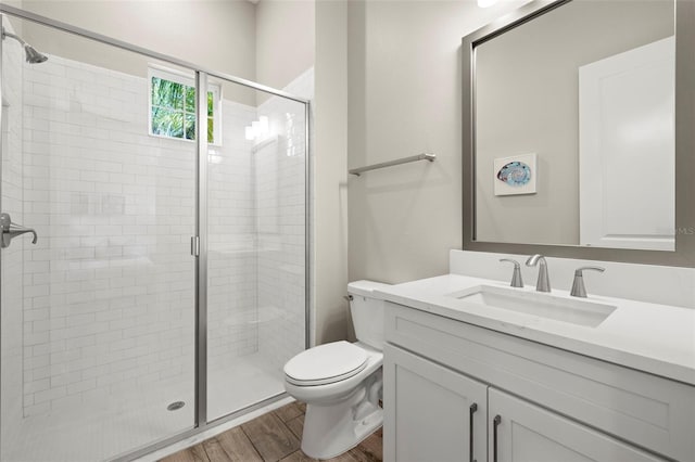 2839 Cordoba Ranch Blvd, Lutz, FL 33559 - full bath with vanity, wood finished floors, and a shower stall