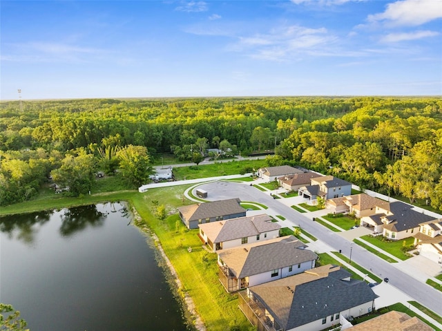 11597 Weaver Hollow Rd, New Port Richey, FL 34654 - aerial perspective of suburban area with a heavily wooded area and a large body of water