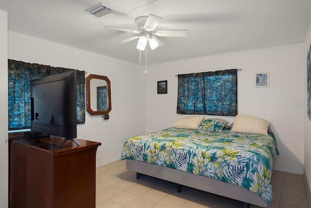 3243 Azalea Dr, Hernando Beach, FL 34607 - bedroom featuring light tile patterned floors and a ceiling fan