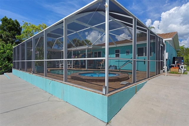 3243 Azalea Dr, Hernando Beach, FL 34607 - outdoor pool with an in-ground hot tub, a patio area, and a lanai