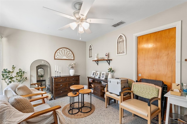3622 W Mullen Ave, Tampa, FL 33609 - sitting room featuring a ceiling fan and arched walkways