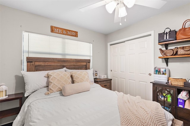 3622 W Mullen Ave, Tampa, FL 33609 - bedroom with a closet and ceiling fan
