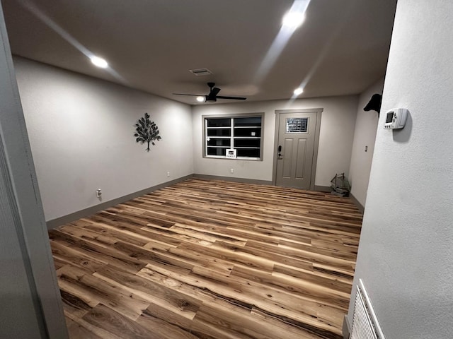5950 Edison St, Cocoa, FL 32927 - spare room with ceiling fan, wood finished floors, and recessed lighting