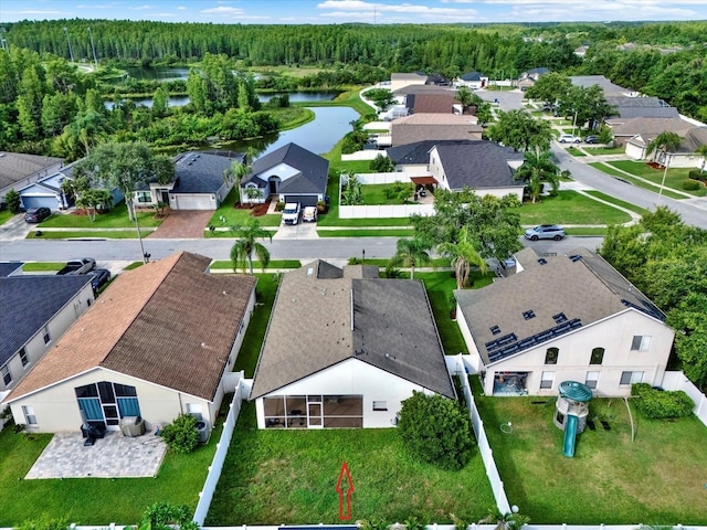 18419 Merseyside Loop, Land O Lakes, FL 34638 - aerial perspective of suburban area featuring a nearby body of water and a forest