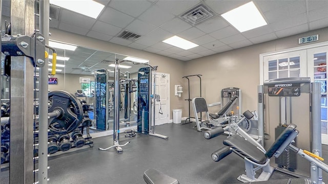 18419 Merseyside Loop, Land O Lakes, FL 34638 - gym featuring a drop ceiling