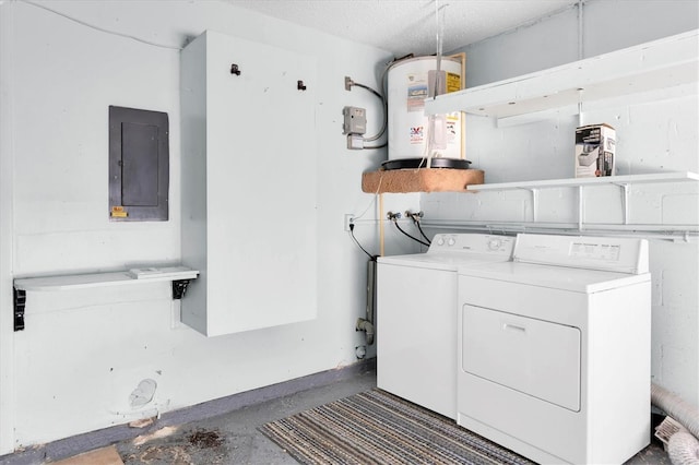 7000 Lafayette N, Pinellas Park, FL 33781 - laundry room featuring water heater, electric panel, separate washer and dryer, and a textured ceiling