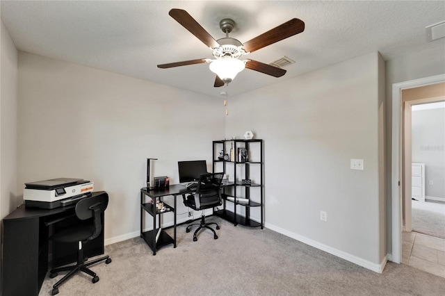 10119 Rose Petal Pl, Riverview, FL 33578 - carpeted office space featuring ceiling fan and baseboards