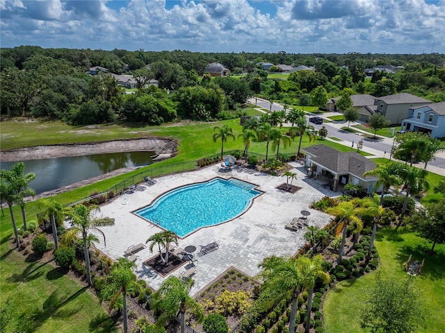10119 Rose Petal Pl, Riverview, FL 33578 - community pool featuring a water view and a patio