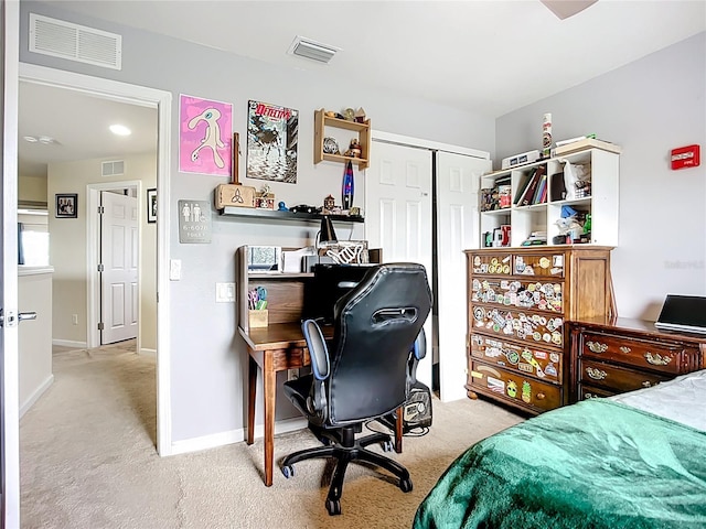 5830 100th Ave E, Parrish, FL 34219 - bedroom with carpet, an office area, and a closet