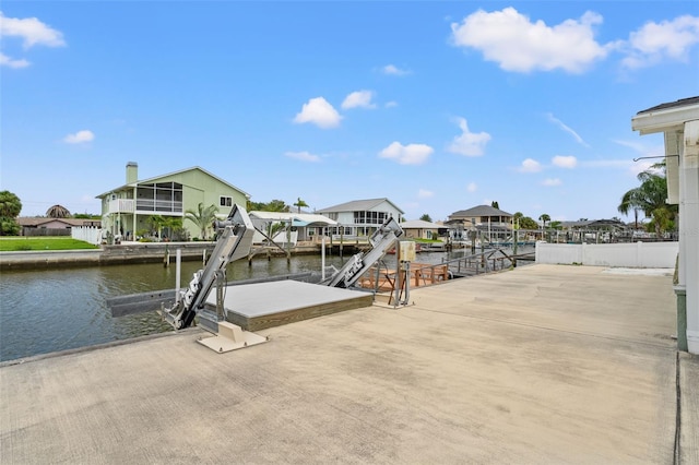 7401 Islander Ln, Hudson, FL 34667 - dock area with boat lift and a water view