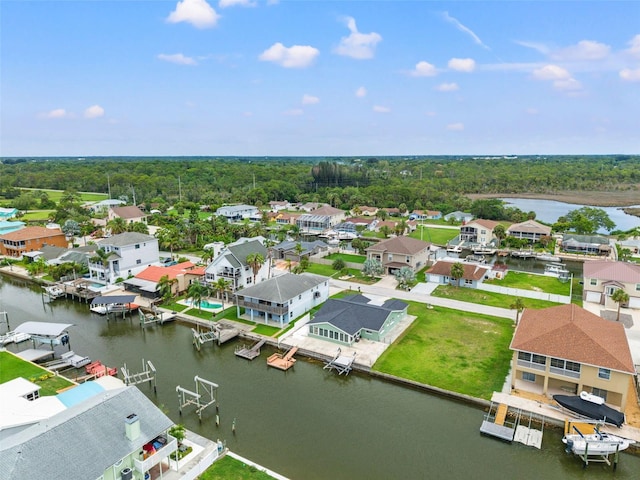 7401 Islander Ln, Hudson, FL 34667 - aerial perspective of suburban area featuring a large body of water