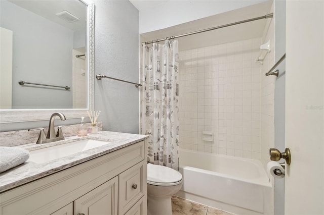 4108 Woodtrail Blvd, New Port Richey, FL 34653 - full bath with vanity, shower / tub combo, and tile patterned floors