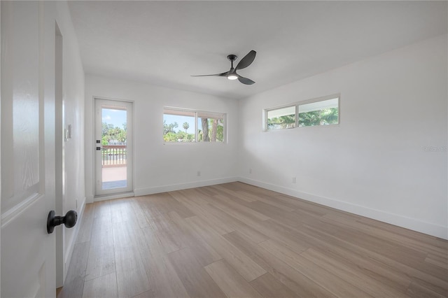 6108 Oak Ridge Ave, New Port Richey, FL 34653 - unfurnished room featuring a ceiling fan and light wood finished floors