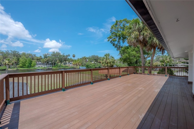 6108 Oak Ridge Ave, New Port Richey, FL 34653 - wooden deck with a water view
