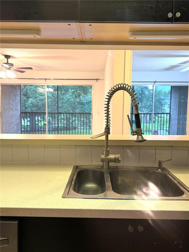 4207 Winding Moss Trl Unit 201, Tampa, FL 33613 - kitchen view of a sink and ceiling fan