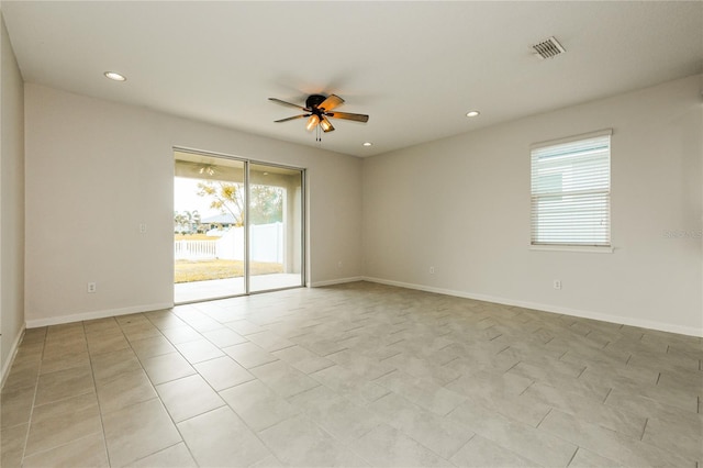 13408 Nimble Minke Unit 155E, Riverview, FL 33579 - empty room featuring ceiling fan, recessed lighting, and light tile patterned floors