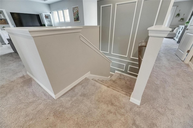 10399 Boyette Brook St, Riverview, FL 33569 - staircase featuring carpet