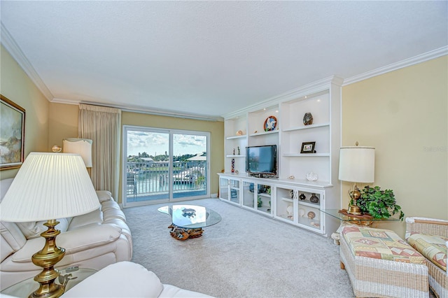 340 Pinellas Bayway S Unit 304, Saint Petersburg, FL 33715 - living area featuring carpet and ornamental molding