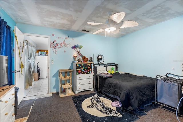 7018 Arbor View Ln, New Port Richey, FL 34653 - bedroom with carpet flooring and a ceiling fan