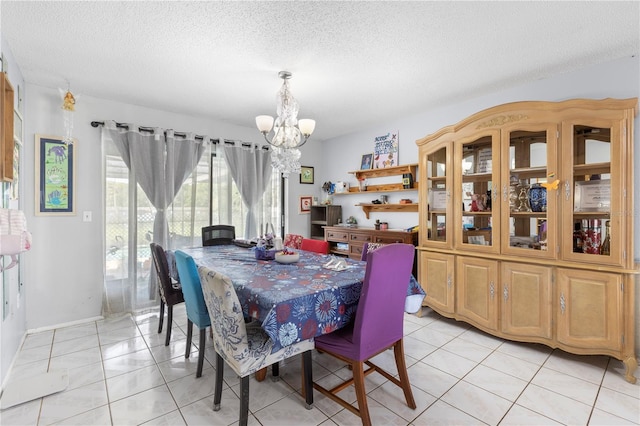 7018 Arbor View Ln, New Port Richey, FL 34653 - dining area with a chandelier and a textured ceiling